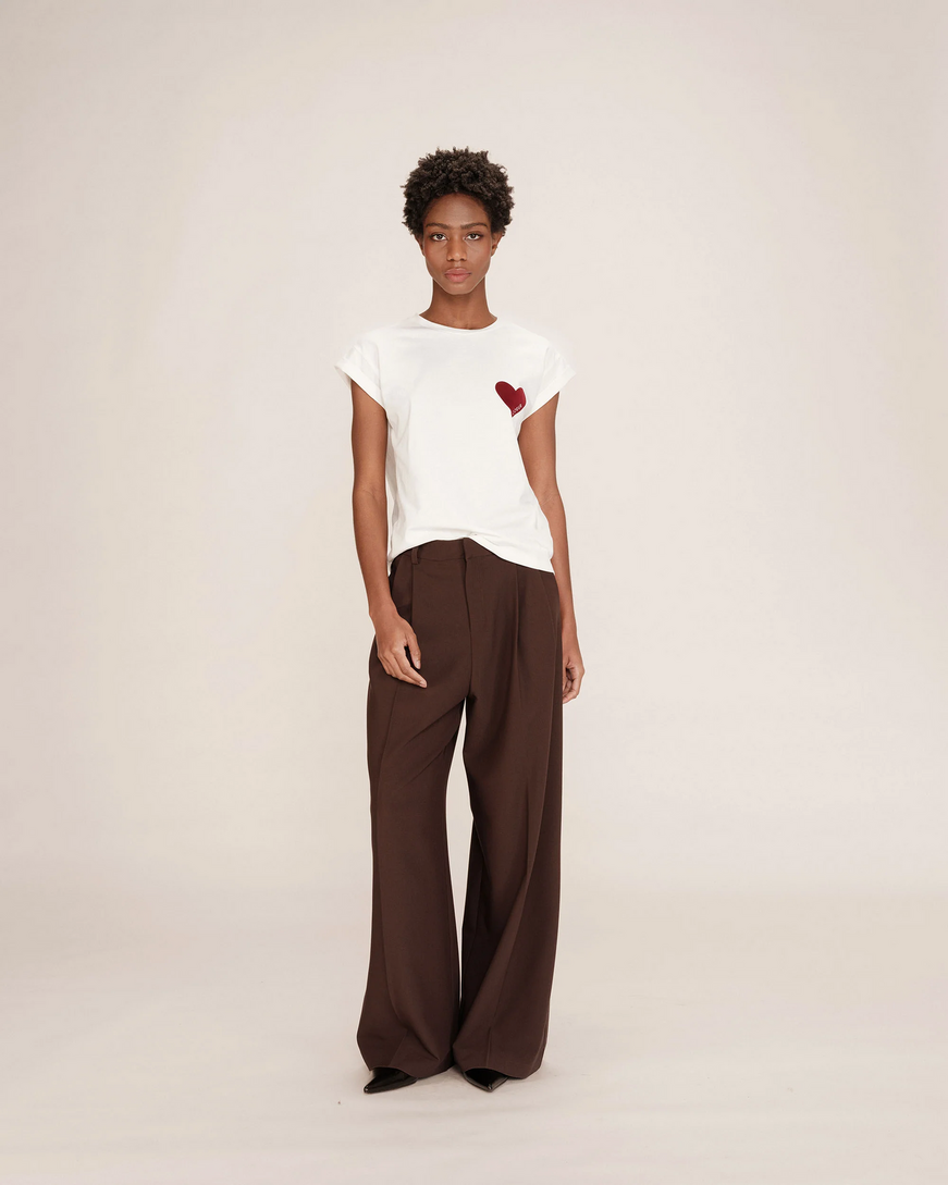 HEART PRINT T-SHIRT BORDEAUX TAKE GRACE&MILA,S