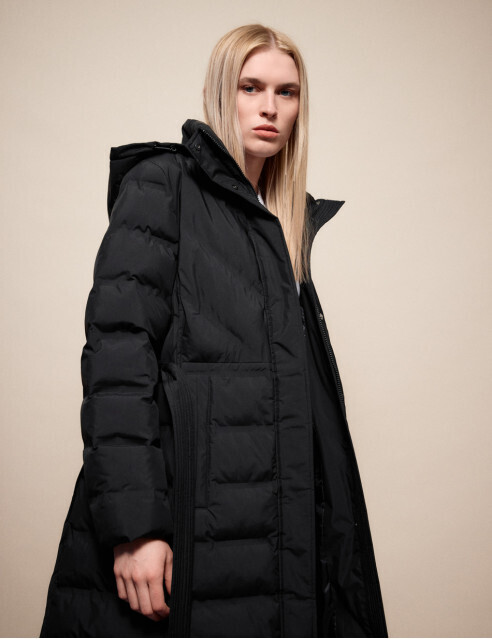 ΜΠΟΥΦΑΝ ΜΑΚΡΥ ΜΕ ΚΟΥΚΟΥΛΑ ΜΑΥΡΟ SPLENDID,XL