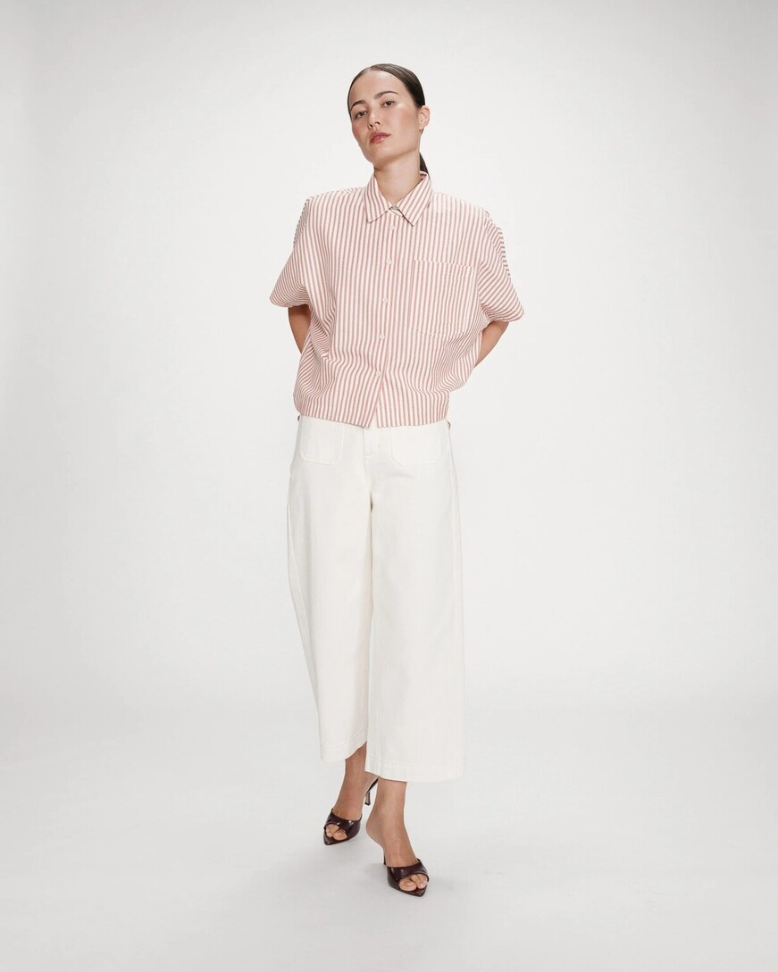 WIDE STRIPED SHIRT CORAL VERCIA