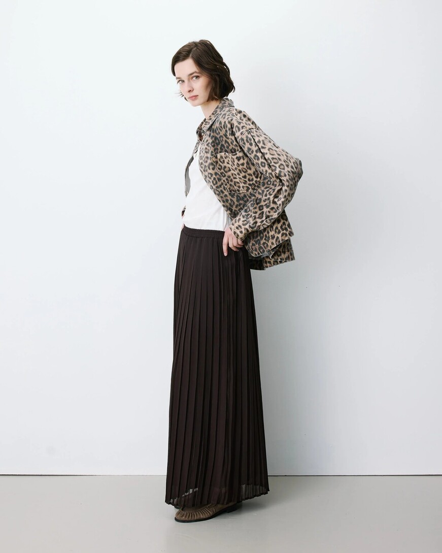 PLEATED MAXI SKIRT CHOCOLAT ANISSA