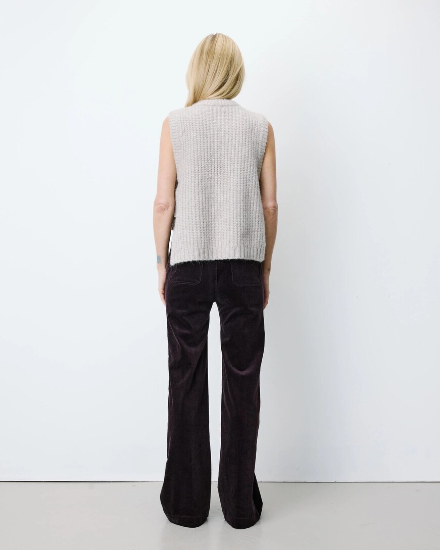 SLEEVELESS SIDE-TIE SWEATER GREGE ARGAN
